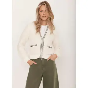 Mint Velvet Cream Boucle Bomber Jacket